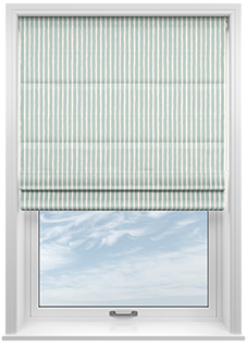 Vintage Stripe, Aqua - Motorised Roman Blind